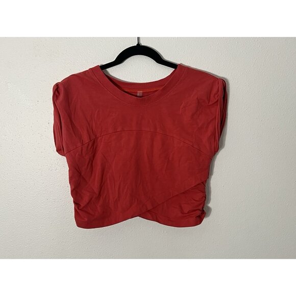 Free People Movement Hot Shot Crossover Crop Top Hot Pink Size Medium - Picture 1 of 11